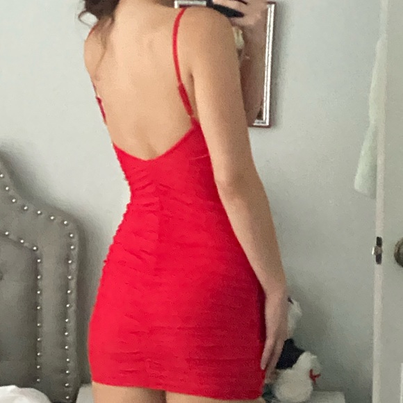 Red Mini Dress - Picture 3 of 5